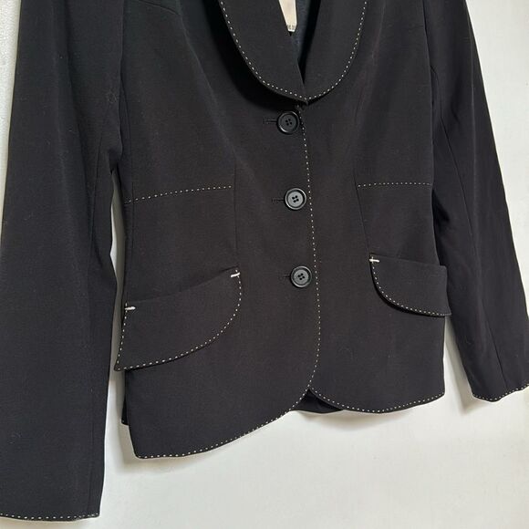 [NWT] Max Studio Black w/ White Stich Threading Blazer - Size 2 - Picture 9 of 10